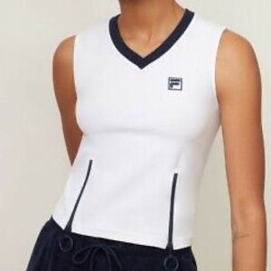 Fila Women's Double Zip Front Fabiola Tank Top Tee